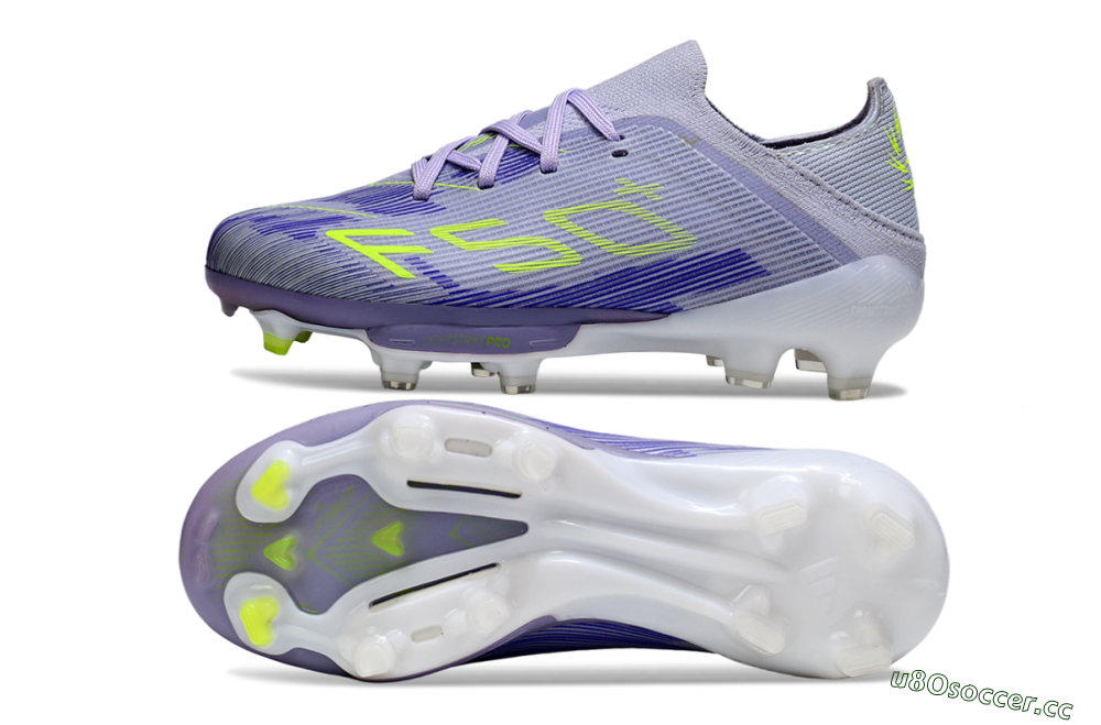 Kids Adidas F50 Elite Lightstrike Pro FG Firm Ground Low-Tops Football Boots - Purple/Electric Yellow/Violet Gradient 1