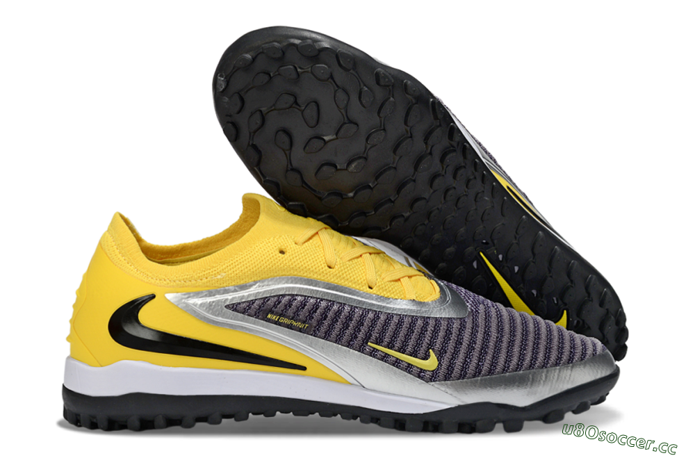 Men's Nike Phantom 6 Low Elite TF Artificial Turf Low-Tops Football Shoes - Yellow/Sunshine Yellow/Graphite Gray 2