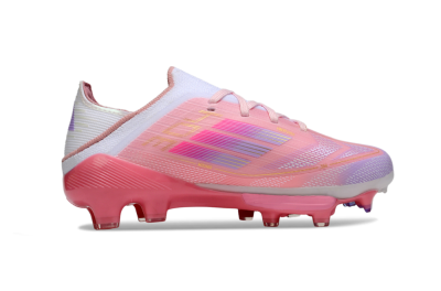 Kids Adidas F50 Elite Lightstrike Pro FG Firm Ground Low-Tops Football Boots - Pink/Soft Pink/Gradient Purple