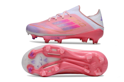 Kids Adidas F50 Elite Lightstrike Pro FG Firm Ground Low-Tops Football Boots - Pink/Soft Pink/Gradient Purple