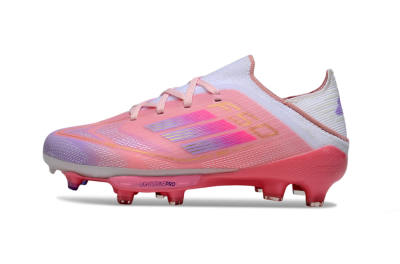 Kids Adidas F50 Elite Lightstrike Pro FG Firm Ground Low-Tops Football Boots - Pink/Soft Pink/Gradient Purple