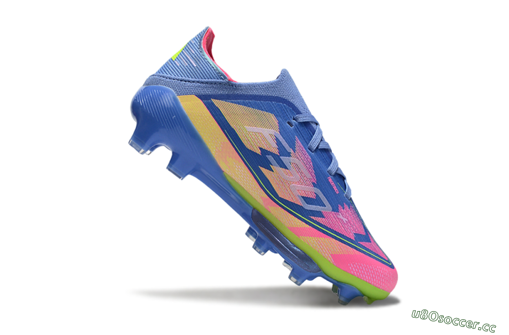 Kids Adidas F50 Elite Lightstrike Pro FG Firm Ground Low-Tops Football Boots - Blue/Pink Lemonade/Lime Twist 3