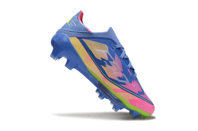 Kids Adidas F50 Elite Lightstrike Pro FG Firm Ground Low-Tops Football Boots - Blue/Pink Lemonade/Lime Twist