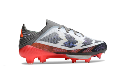 Kids Adidas F50 Elite Lightstrike Pro FG Firm Ground Low-Tops Football Boots - Gray/Electric Pink/Deep Purple