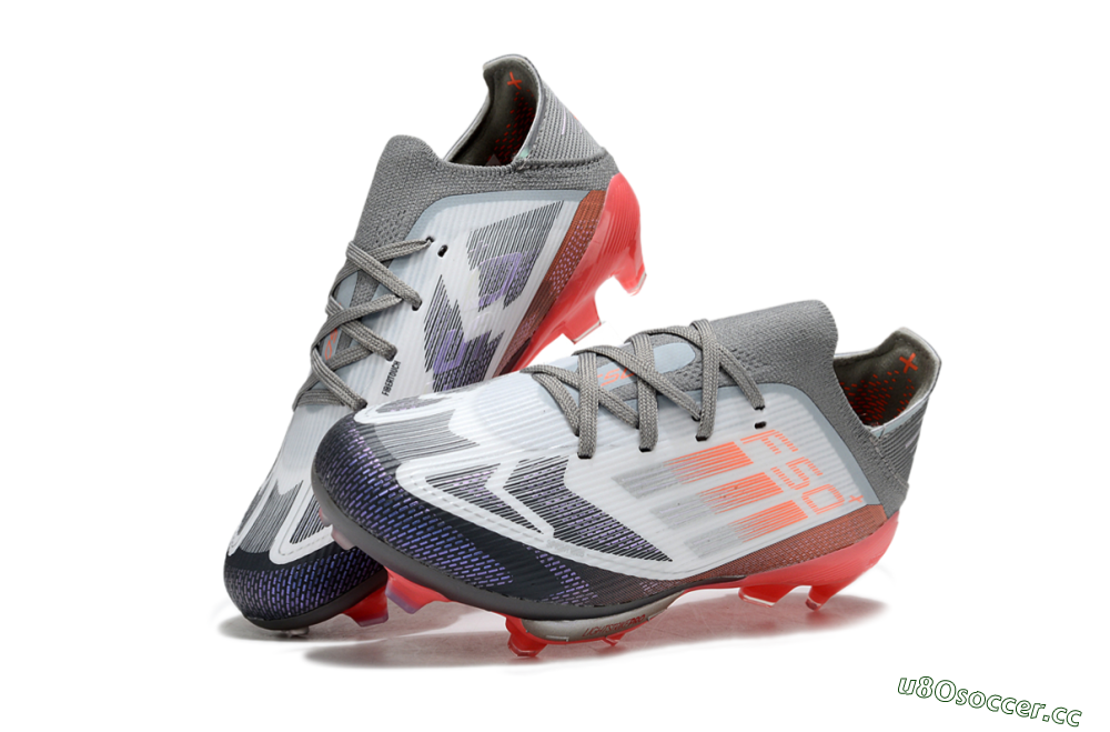 Kids Adidas F50 Elite Lightstrike Pro FG Firm Ground Low-Tops Football Boots - Gray/Electric Pink/Deep Purple 0