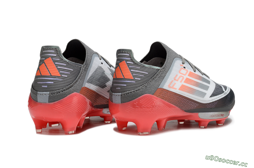 Kids Adidas F50 Elite Lightstrike Pro FG Firm Ground Low-Tops Football Boots - Gray/Electric Pink/Deep Purple 6