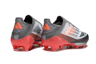 Kids Adidas F50 Elite Lightstrike Pro FG Firm Ground Low-Tops Football Boots - Gray/Electric Pink/Deep Purple