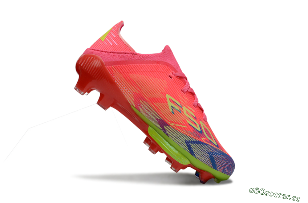 Kids Adidas F50 Elite Lightstrike Pro FG Firm Ground Low-Tops Football Boots - Pink/Neon Green/Flash Red 3