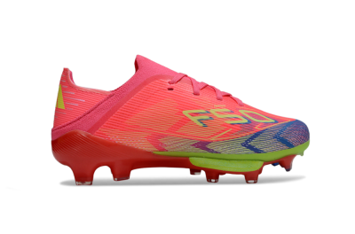 Kids Adidas F50 Elite Lightstrike Pro FG Firm Ground Low-Tops Football Boots - Pink/Neon Green/Flash Red