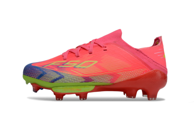 Kids Adidas F50 Elite Lightstrike Pro FG Firm Ground Low-Tops Football Boots - Pink/Neon Green/Flash Red