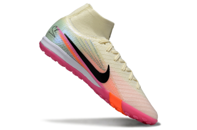 Unisex Nike Air Zoom Mercurial Superfly 10 Elite TF Artificial Turf High-Tops Football Shoes - Cream/Coral Pink/Black