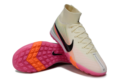 Unisex Nike Air Zoom Mercurial Superfly 10 Elite TF Artificial Turf High-Tops Football Shoes - Cream/Coral Pink/Black