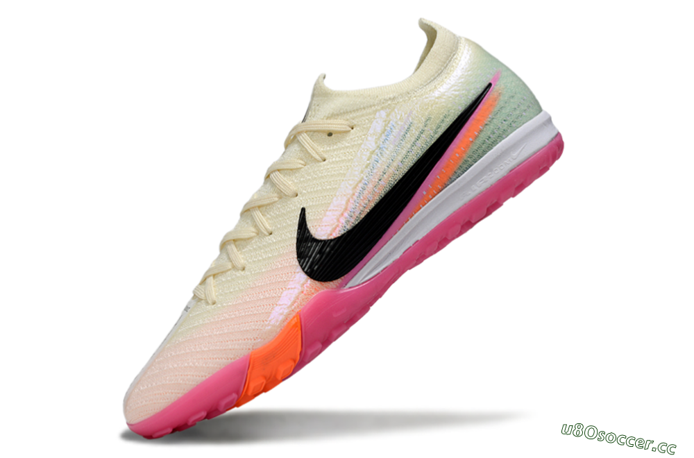 Unisex Nike Air Zoom Mercurial Vapor 16 Elite TF Artificial Turf Low-Tops Football Shoes - Cream/Electric Pink/Neon Orange 6