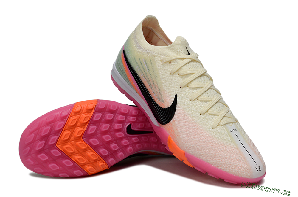 Unisex Nike Air Zoom Mercurial Vapor 16 Elite TF Artificial Turf Low-Tops Football Shoes - Cream/Electric Pink/Neon Orange 4