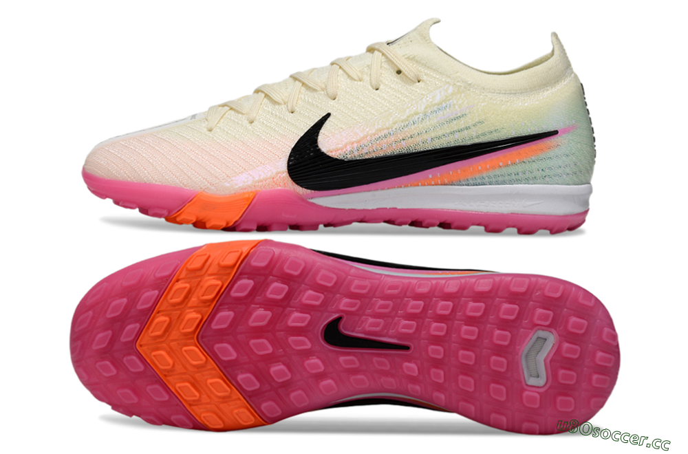 Unisex Nike Air Zoom Mercurial Vapor 16 Elite TF Artificial Turf Low-Tops Football Shoes - Cream/Electric Pink/Neon Orange 1