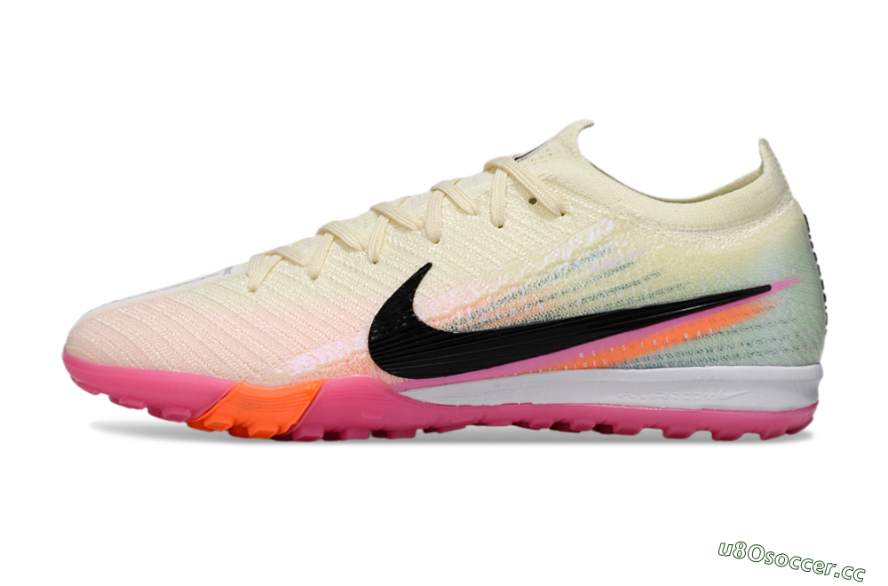 Unisex Nike Air Zoom Mercurial Vapor 16 Elite TF Artificial Turf Low-Tops Football Shoes - Cream/Electric Pink/Neon Orange 0