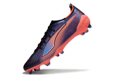 Men's Puma Ultra Ultimate FG Firm Ground Low-Tops Football Boots - Black/Electric Orange/Sapphire Blue