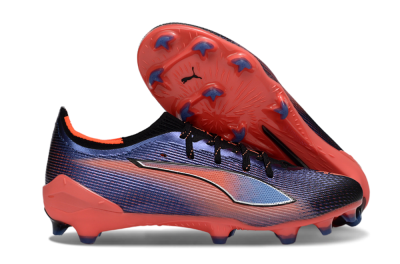 Men's Puma Ultra Ultimate FG Firm Ground Low-Tops Football Boots - Black/Electric Orange/Sapphire Blue