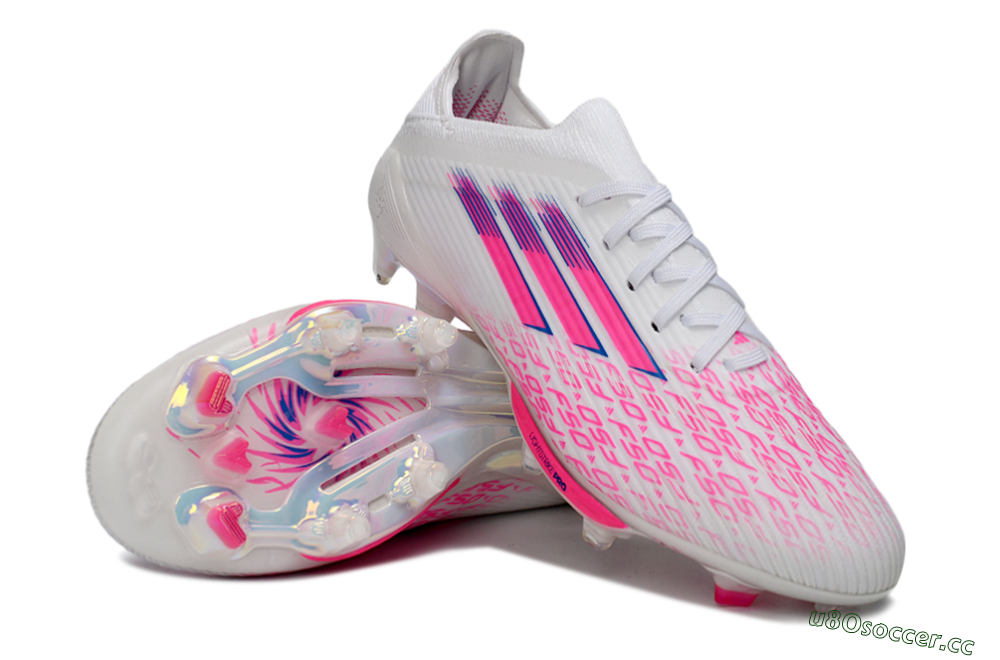 Unisex Adidas F50+ Elite Lightstrike Pro FG Firm Ground Low-Tops Football Boots - White/Fuchsia Pink/Soft Pink 4
