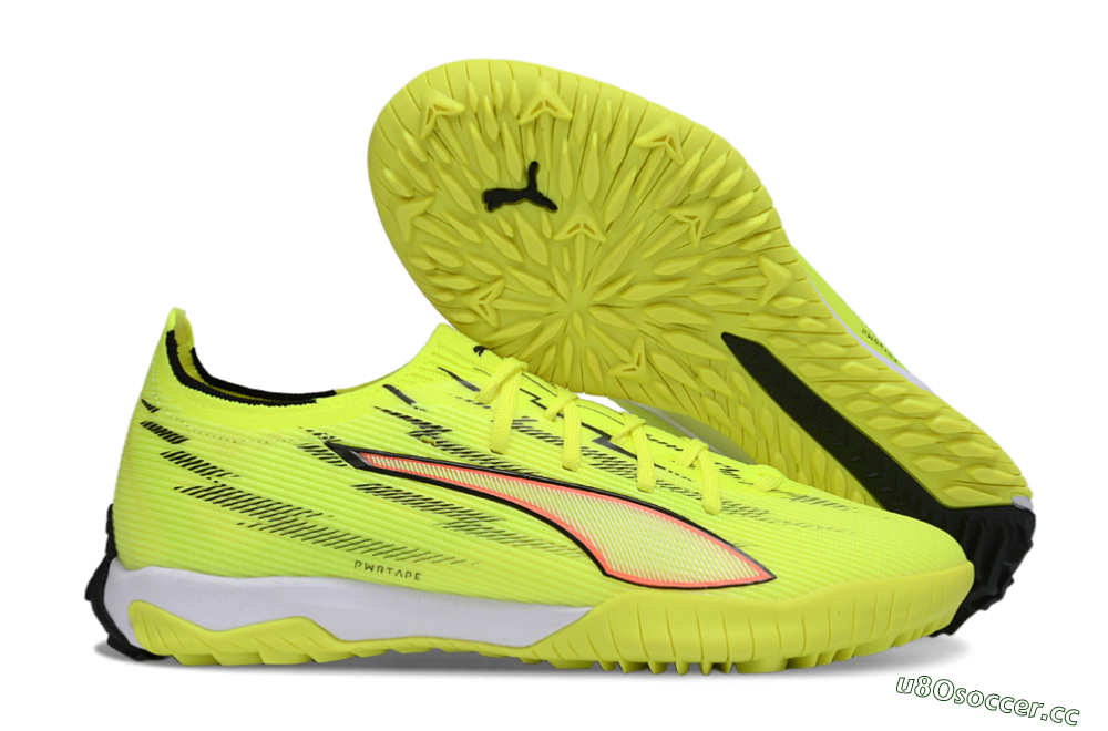 Men's Puma Ultra Ultimate TF Artificial Turf Low-Tops Football Shoes - Yellow/Electric Yellow/Crimson Blaze 2