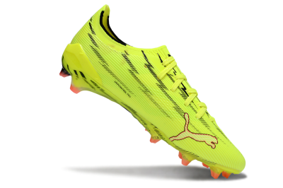 Men's Puma Ultra Ultimate FG Firm Ground Low-Tops Football Boots - Yellow/Bright Lime/Neon Pink
