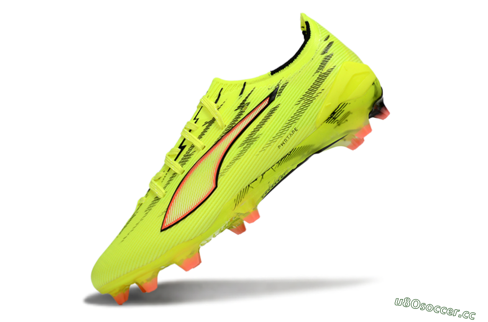 Men's Puma Ultra Ultimate FG Firm Ground Low-Tops Football Boots - Yellow/Bright Lime/Neon Pink 5