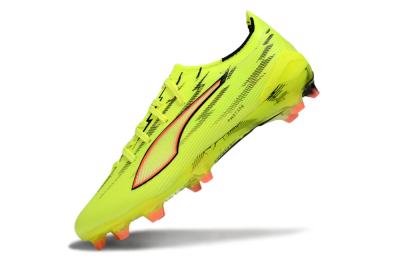 Men's Puma Ultra Ultimate FG Firm Ground Low-Tops Football Boots - Yellow/Bright Lime/Neon Pink