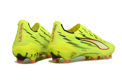 Men's Puma Ultra Ultimate FG Firm Ground Low-Tops Football Boots - Yellow/Bright Lime/Neon Pink