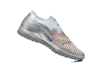 Men's Nike Phantom 6 Low Elite TF Artificial Turf Low-Tops Football Shoes - Gray/Vibrant Green/Red Pop