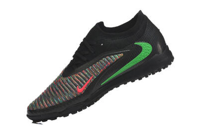 Men's Nike Phantom 6 Low Elite TF Artificial Turf Low-Tops Football Shoes - Black/Vibrant Green/Hyper Red