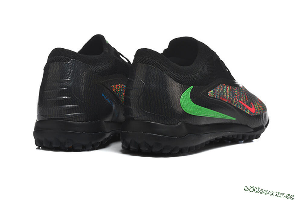Men's Nike Phantom 6 Low Elite TF Artificial Turf Low-Tops Football Shoes - Black/Vibrant Green/Hyper Red 9