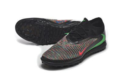 Men's Nike Phantom 6 Low Elite TF Artificial Turf Low-Tops Football Shoes - Black/Vibrant Green/Hyper Red