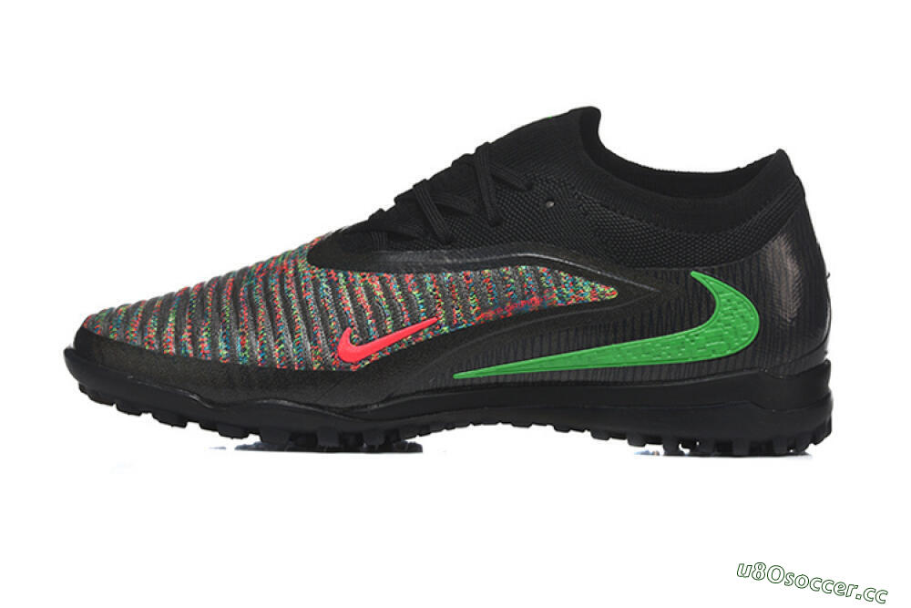 Men's Nike Phantom 6 Low Elite TF Artificial Turf Low-Tops Football Shoes - Black/Vibrant Green/Hyper Red 0