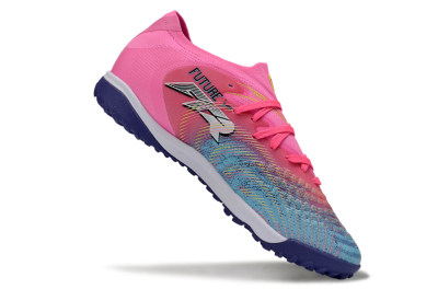 Men's Puma Future 8 Ultimate TF Artificial Turf Low-Tops Football Shoes - Pink/Electric Pink/Dark Blue