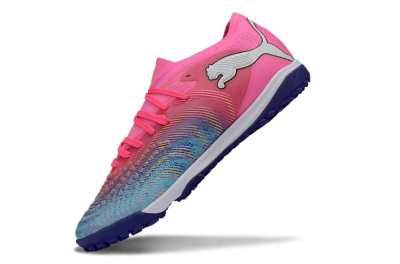 Men's Puma Future 8 Ultimate TF Artificial Turf Low-Tops Football Shoes - Pink/Electric Pink/Dark Blue