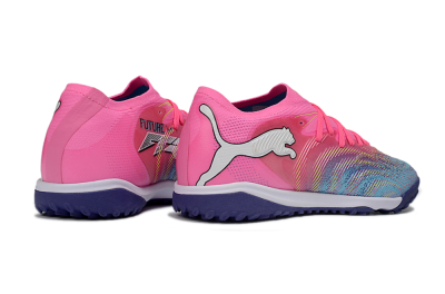 Men's Puma Future 8 Ultimate TF Artificial Turf Low-Tops Football Shoes - Pink/Electric Pink/Dark Blue