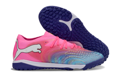 Men's Puma Future 8 Ultimate TF Artificial Turf Low-Tops Football Shoes - Pink/Electric Pink/Dark Blue
