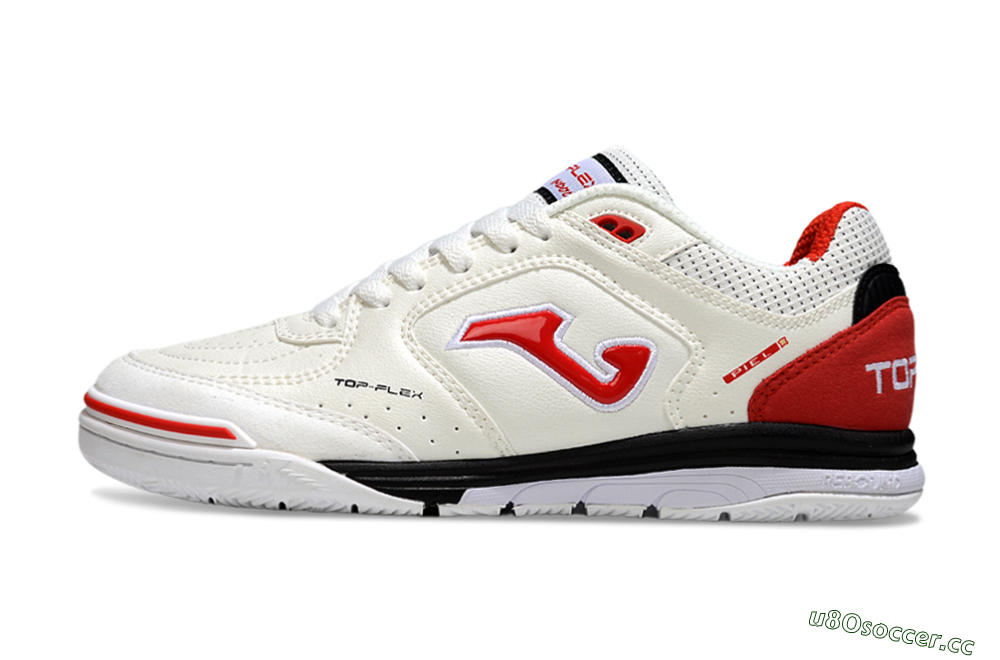 Men's Joma Top Flex IC Indoor & Futsal Low-Tops Football Shoes - White/Vibrant Red/Black 0