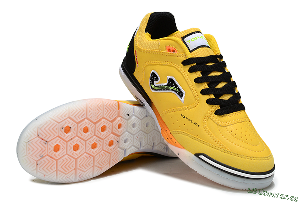 Men's Joma Top Flex IC Indoor & Futsal Low-Tops Football Shoes - Yellow/Electric Yellow/Black 3