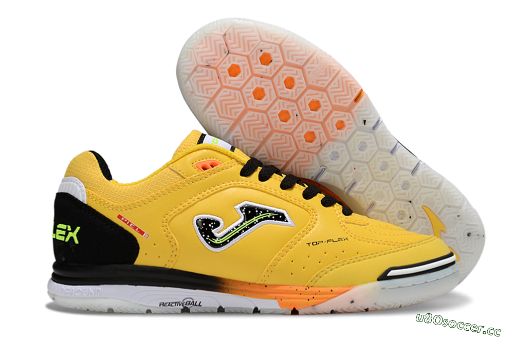 Men's Joma Top Flex IC Indoor & Futsal Low-Tops Football Shoes - Yellow/Electric Yellow/Black 2