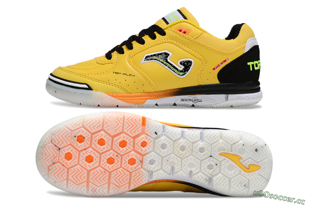 Men's Joma Top Flex IC Indoor & Futsal Low-Tops Football Shoes - Yellow/Electric Yellow/Black 1