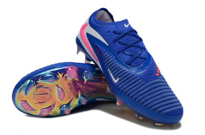 Unisex Nike Phantom 6 Low Elite FG Firm Ground Low-Tops Football Boots - Blue/Electric Blue/Neon Pink