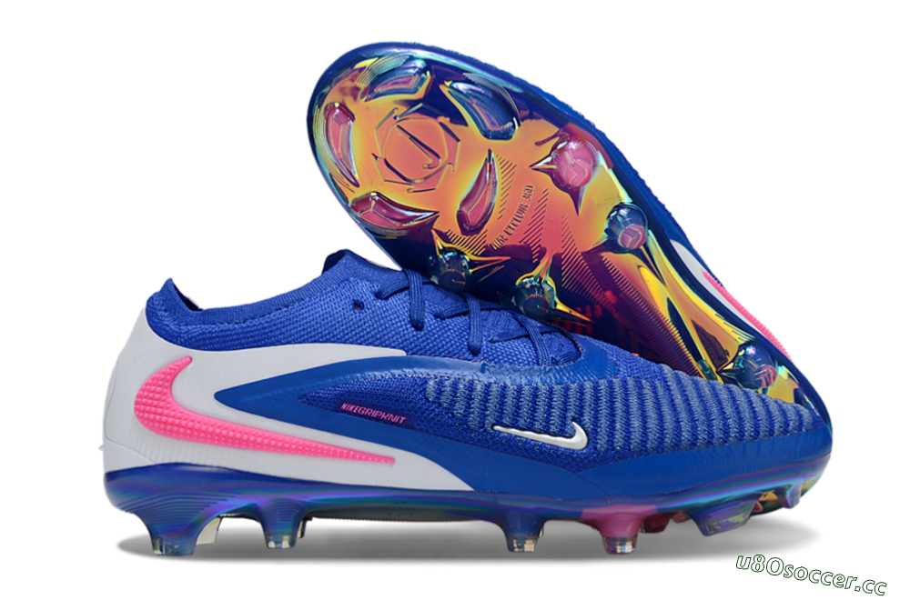 Unisex Nike Phantom 6 Low Elite FG Firm Ground Low-Tops Football Boots - Blue/Electric Blue/Neon Pink 2