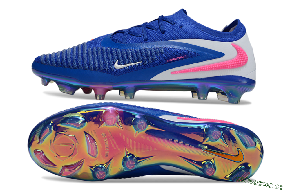 Unisex Nike Phantom 6 Low Elite FG Firm Ground Low-Tops Football Boots - Blue/Electric Blue/Neon Pink 1