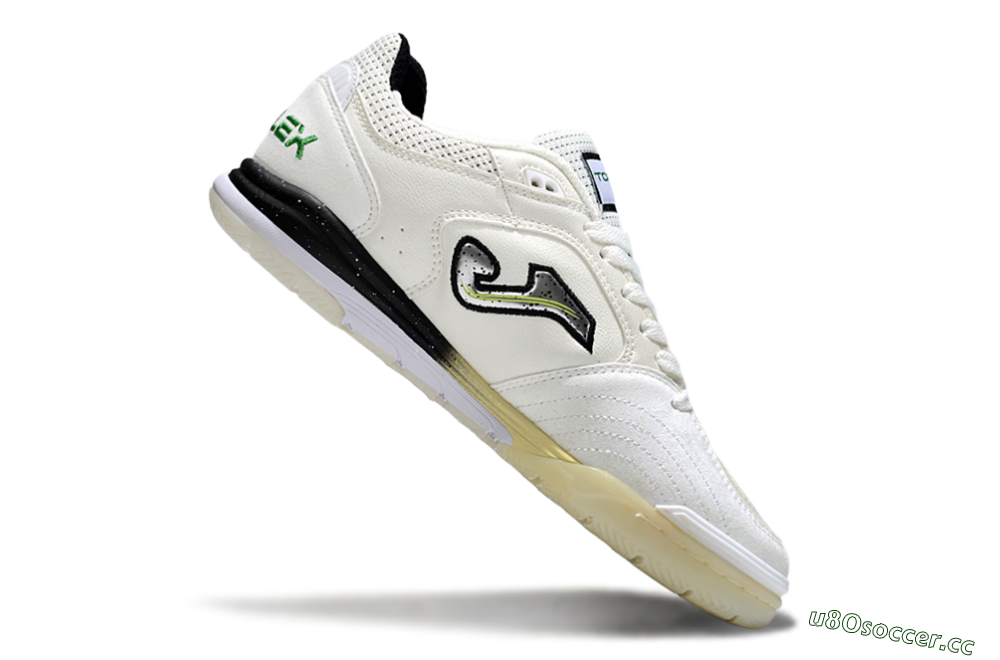 Men's Joma Top Flex IC Indoor & Futsal Low-Tops Football Shoes - White/Black/Green 4