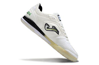 Men's Joma Top Flex IC Indoor & Futsal Low-Tops Football Shoes - White/Black/Green