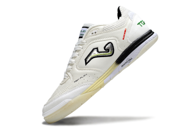 Men's Joma Top Flex IC Indoor & Futsal Low-Tops Football Shoes - White/Black/Green