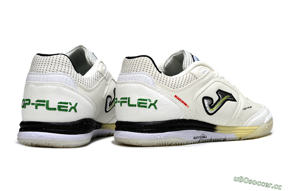 Men's Joma Top Flex IC Indoor & Futsal Low-Tops Football Shoes - White/Black/Green 6