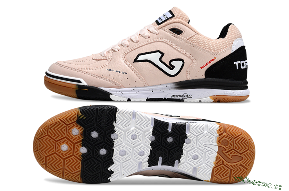 Men's Joma Top Flex IC Indoor & Futsal Low-Tops Football Shoes - Pink/Peach Mist/Classic Black 1