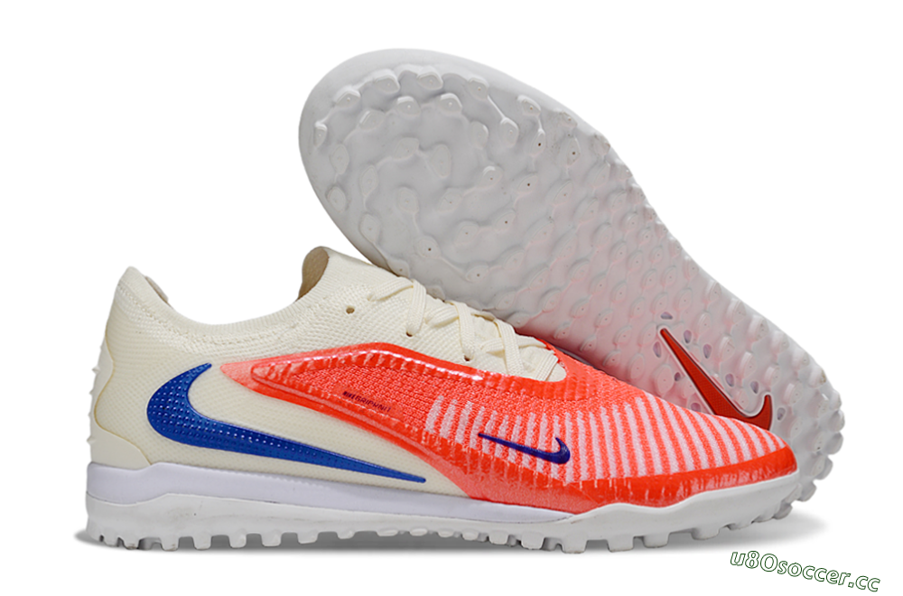 Unisex Nike Phantom 6 Low Elite TF Artificial Turf Low-Tops Football Shoes - Red/Sunset Orange/Cool Blue 2